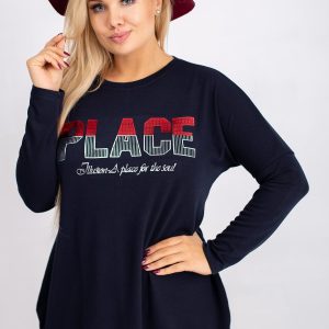 Navy blue plus size blouse Gracie