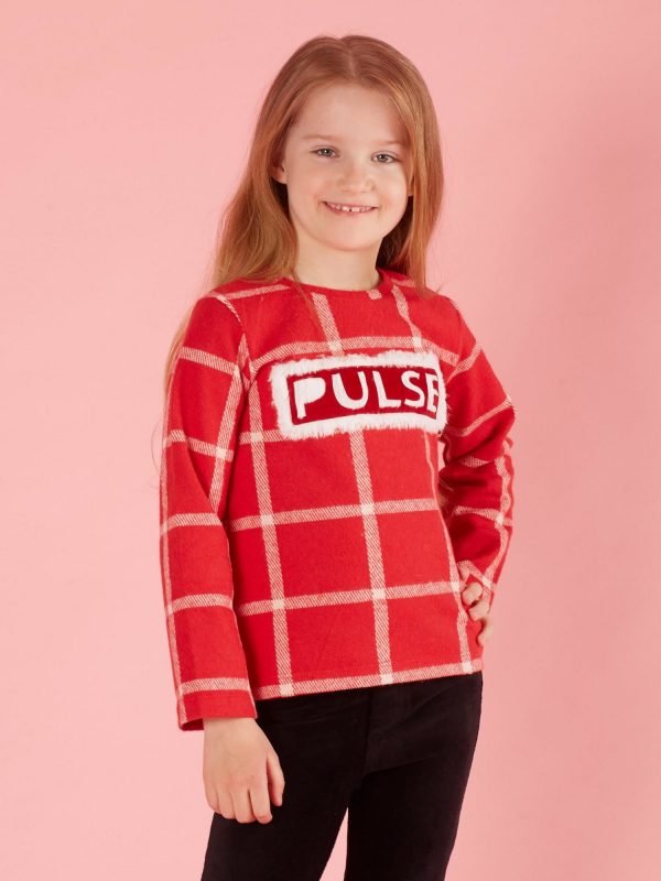 Red plaid children's blouse