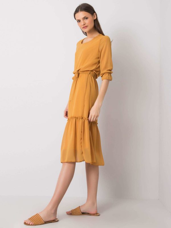 Mustard dress Lamire RUE PARIS