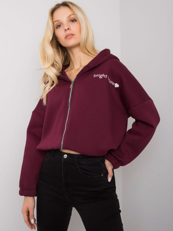 Burgundy sweatshirt with embroidery Michelle RUE PARIS