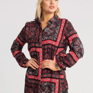 Eleanor RUE PARIS black and red plus size shirt