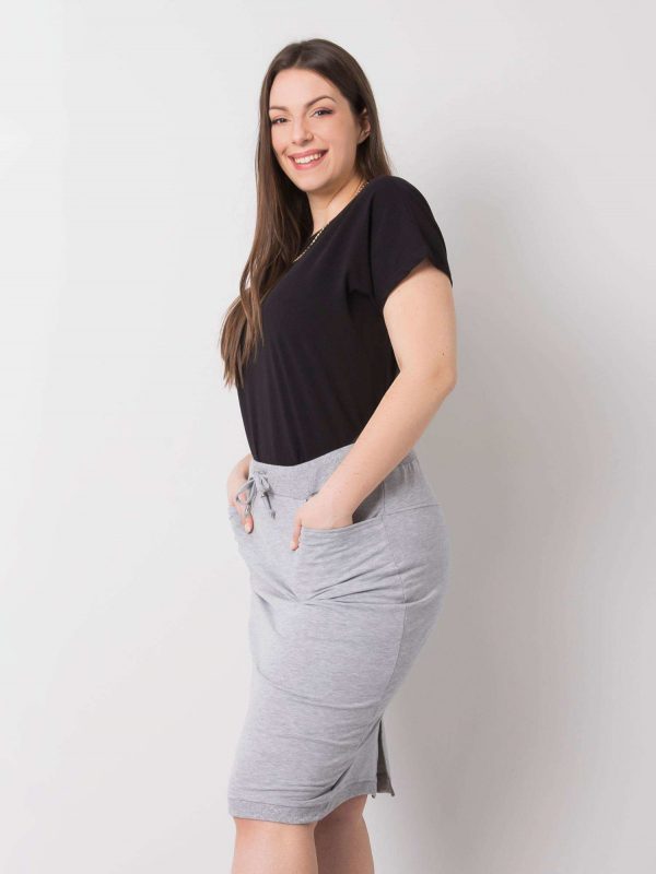 Grey melange skirt plus size Thandie