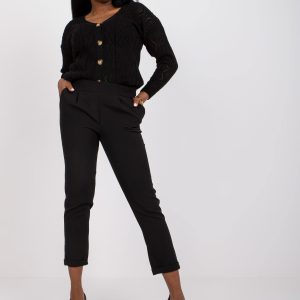 Black Fabric Samanta Cigarette Pants