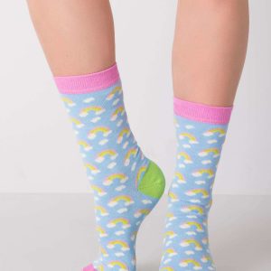 Light Blue Cotton Socks