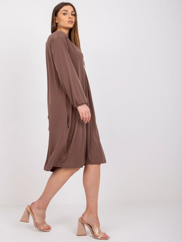 Brown Oversize Midi Dress Rimini