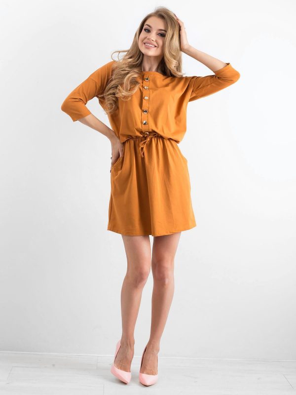 Light brown dress with buttons