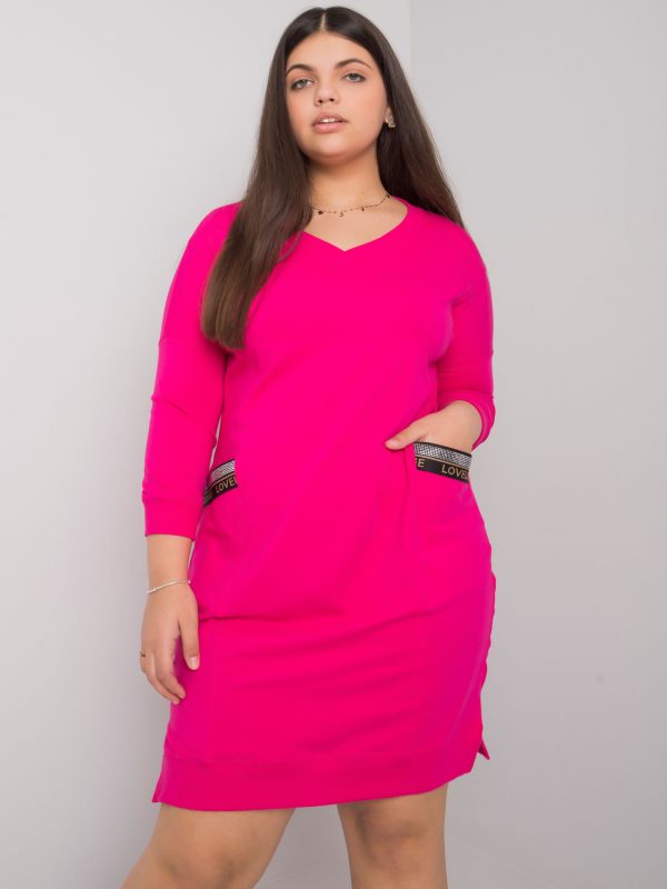 Fuchsia Plus Size Dress with Susan Pockets