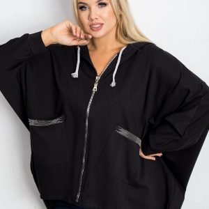 Black plus size sweatshirt New