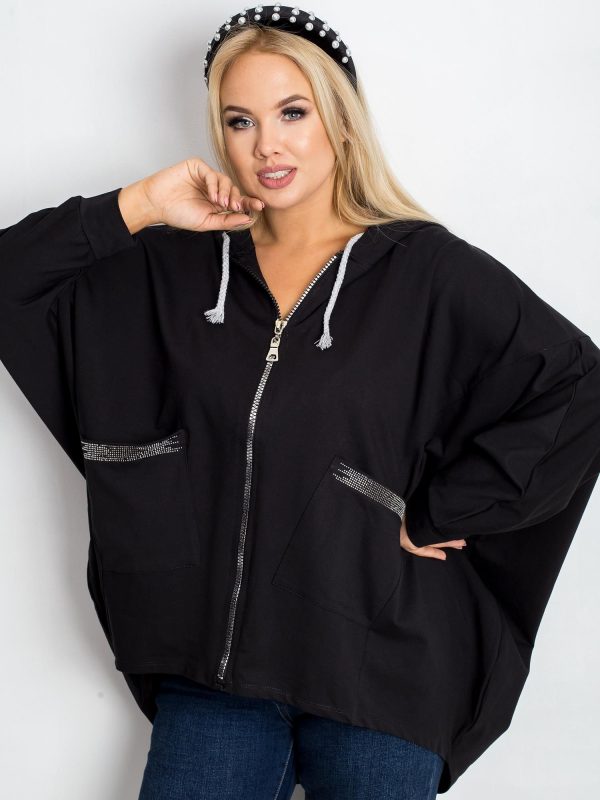 Black plus size sweatshirt New