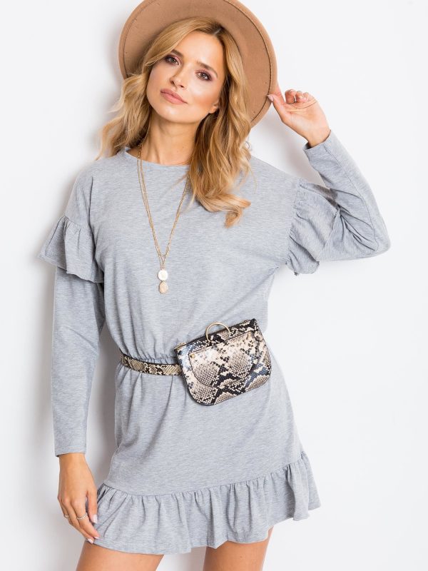 Grey Frills Dress