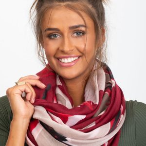 Burgundy wrap with floral print