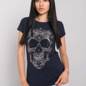 Navy blue t-shirt with Skull