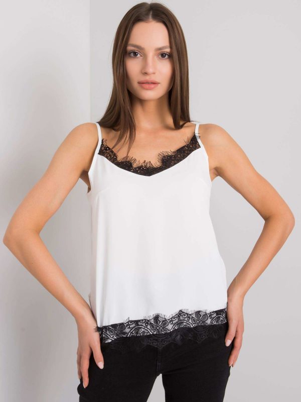 White and black women's top with Leyla lace