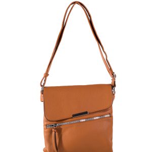 Brown Women's Faux Leather Shoulder Bag