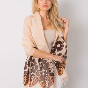 Beige wrap with floral motif