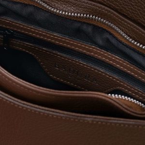 Brown leather mailbag BADURA