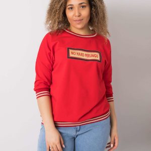 Red plus size sweatshirt with Kendal