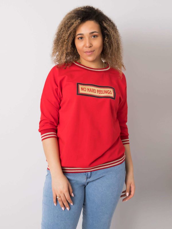 Red plus size sweatshirt with Kendal