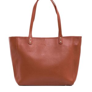 Brown eco leather shopper bag