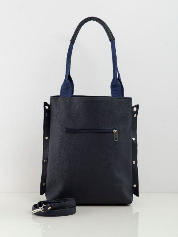 Navy blue eco leather women's bag