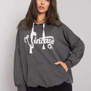 Dark Grey Melange Kangaroo Sweatshirt Anahita