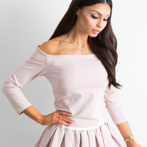 BY O LA LA Pale pink blouse with small stripes