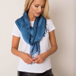 Dark Blue Women's Scarf with Fringe