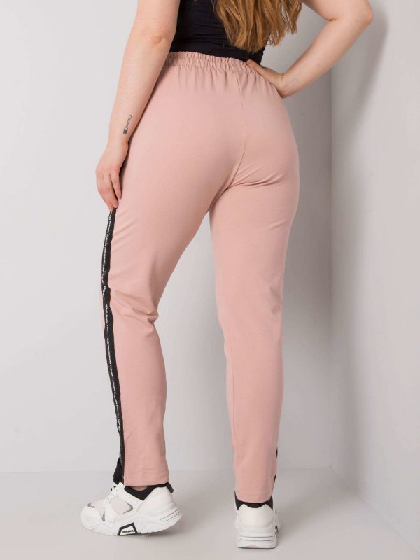 Dirty pink plus size sweatpants with stripes Felise