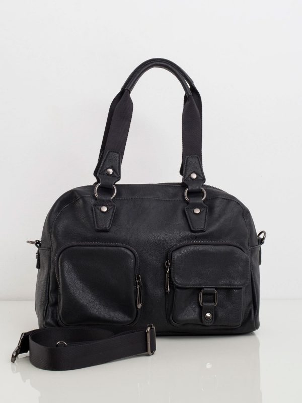 Black oblong handbag