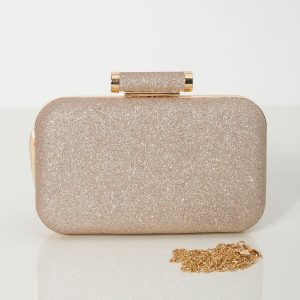 Beige glitter formal bag