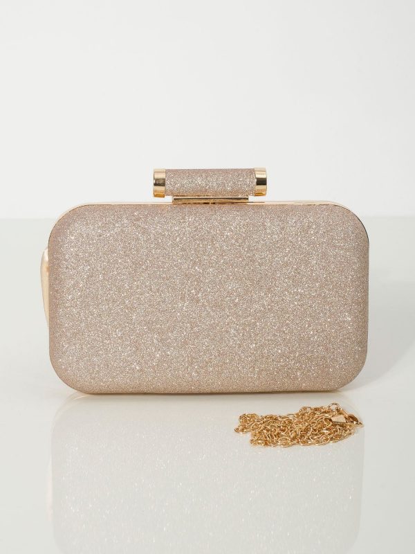 Beige glitter formal bag