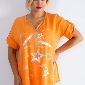 Orange Plus Size Women's Blouse