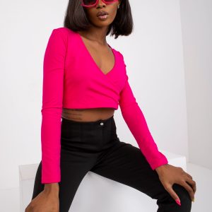 Fuchsia blouse with wrap neckline Paola RUE PARIS