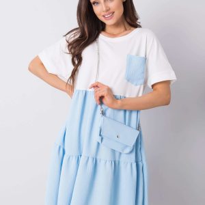 Ecru-blue patty oversized dress