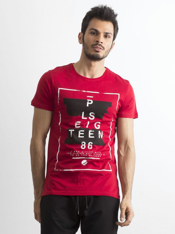 Men's T-shirt with print burgundy