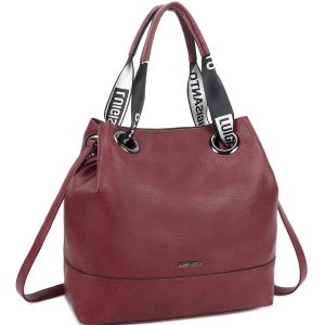 Burgundy urban bag made of eco leather LUIGISANTO