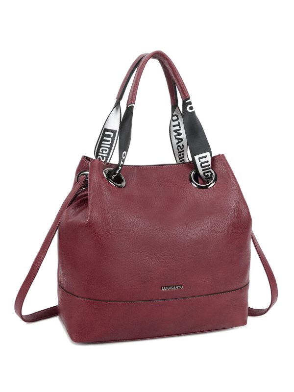 Burgundy urban bag made of eco leather LUIGISANTO