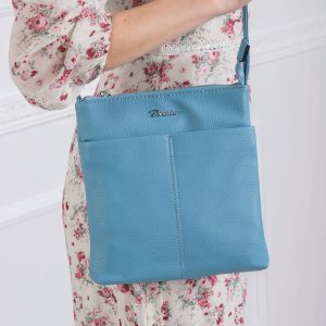 Light blue eco leather handbag