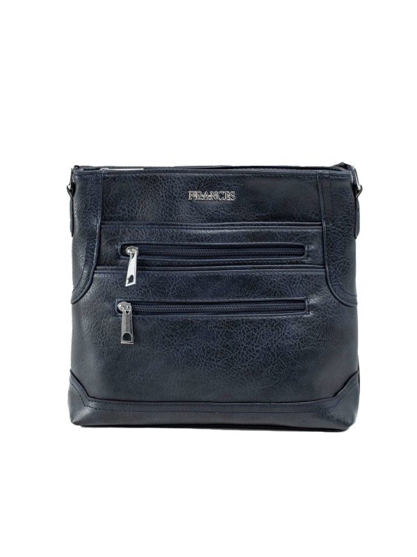 Navy blue ladies handbag with pockets