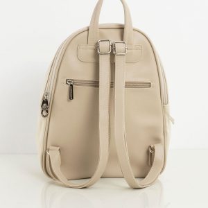 Light beige eco-leather backpack