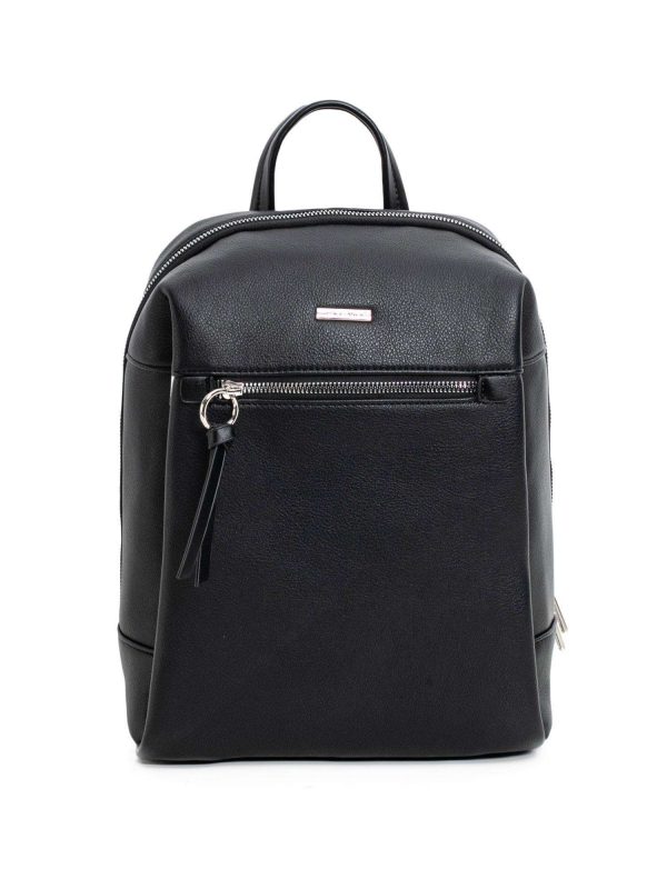 LUIGISANTO black eco-leather backpack