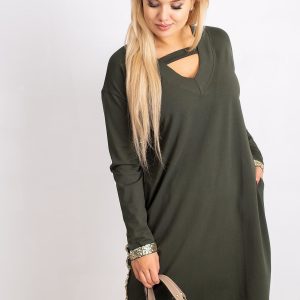 Khaki dress plus size Mode