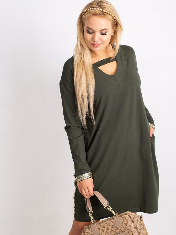 Khaki dress plus size Mode