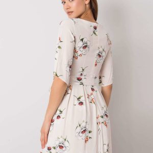 Azariah light beige flower dress