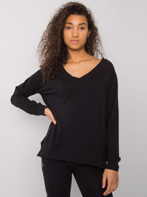 Alexie RUE PARIS Black Long Sleeve Blouse