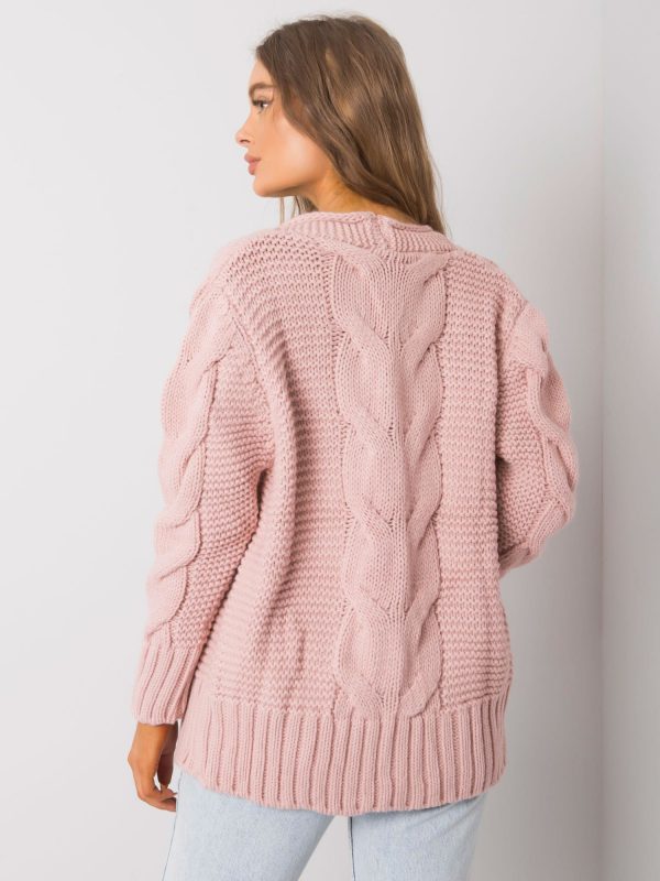 Louissine RUE PARIS Dirty Pink Button Sweater