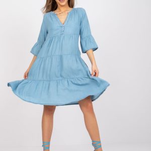 Light blue dress with ruffles Olive SUBLEVEL