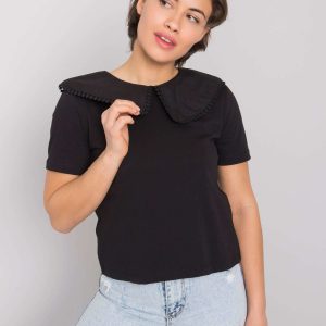 Black blouse with collar Kaysie RUE PARIS