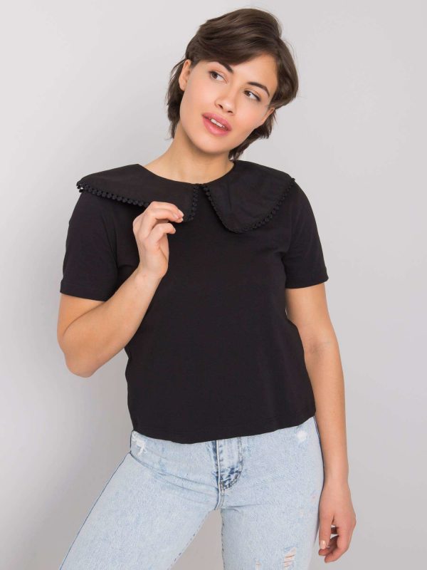 Black blouse with collar Kaysie RUE PARIS