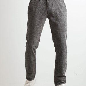 Grey pants for men in fine pattern